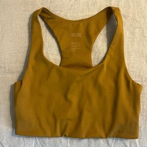 Girlfriend Collective Mustard Yellow Paloma Racer Back Sports Bra Size S